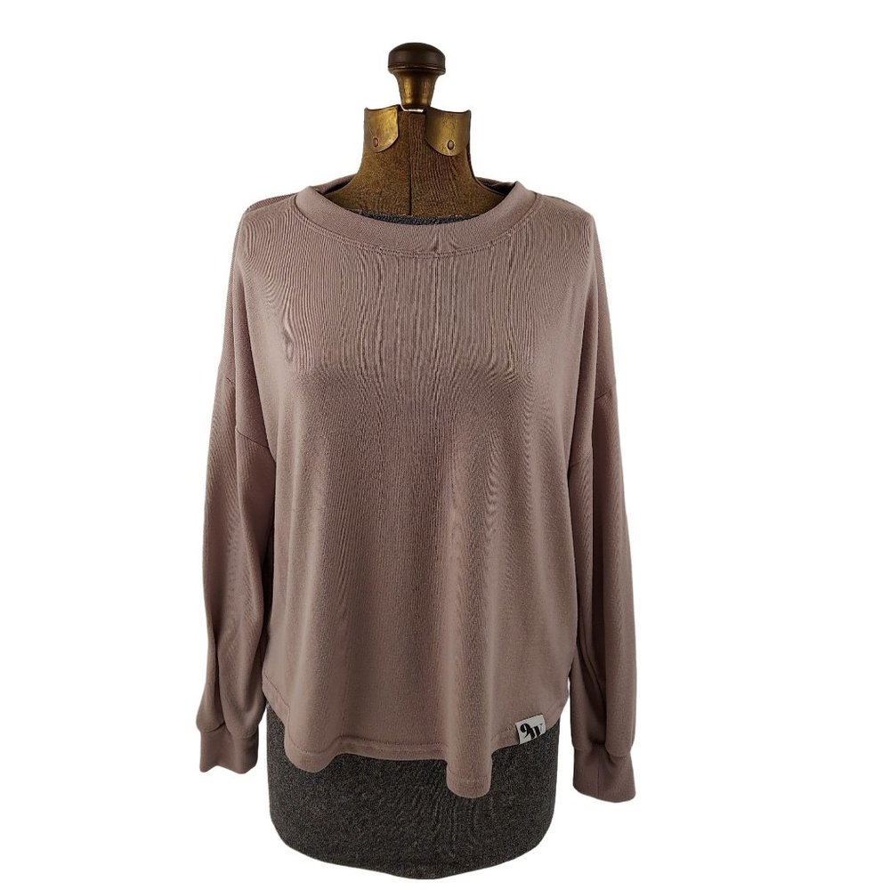 Nine West Womens Long Sleeve Sleep Shirt Size S Sleepwear Pajama Top Rose Color